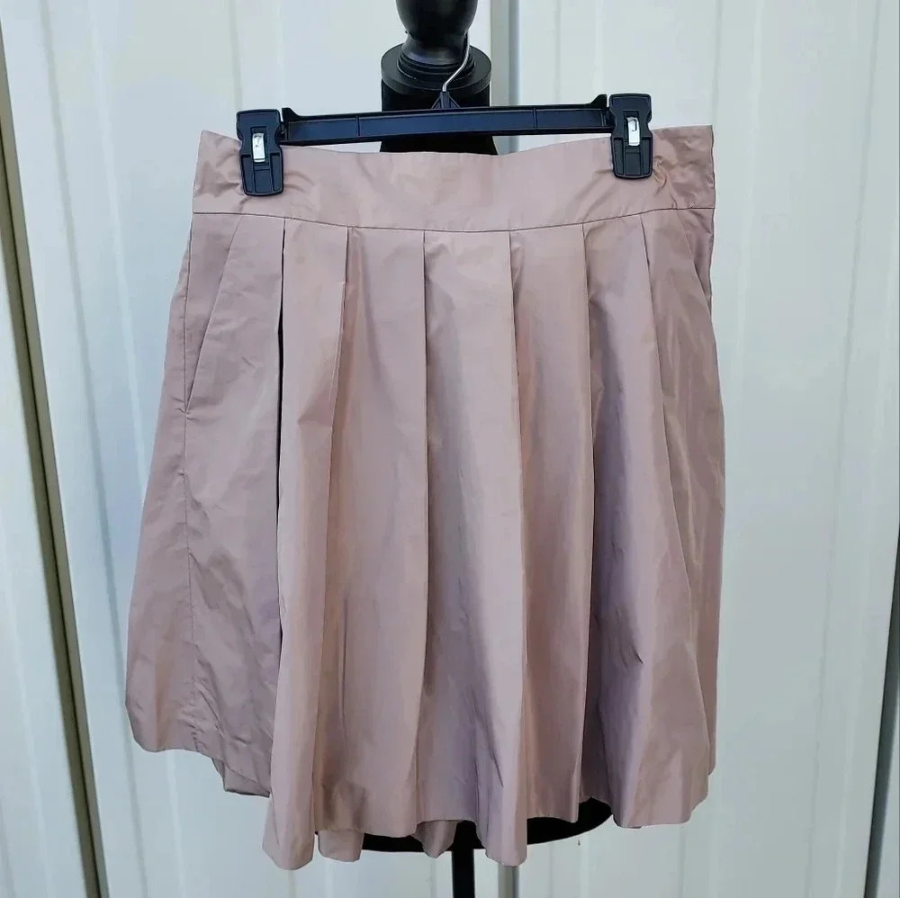 Ann Taylor Pleated Skirt Size 6 Beige